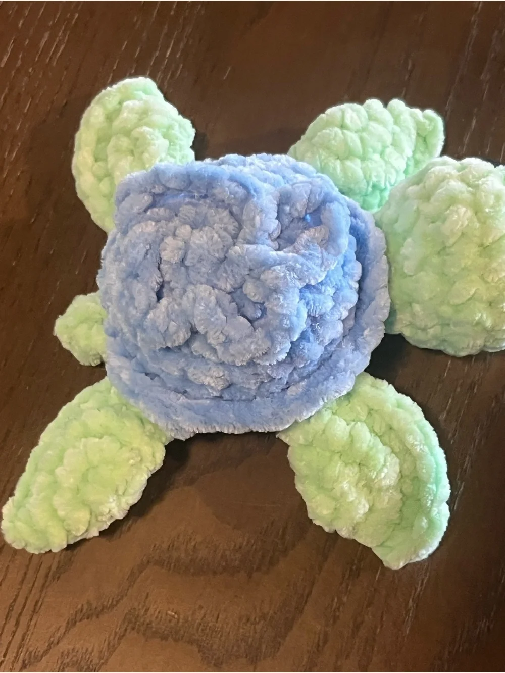 Crocheted blueberry turtle